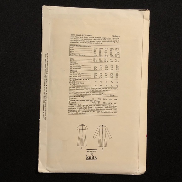 4 Vintage Vogue Patterns - Picture 7 of 9